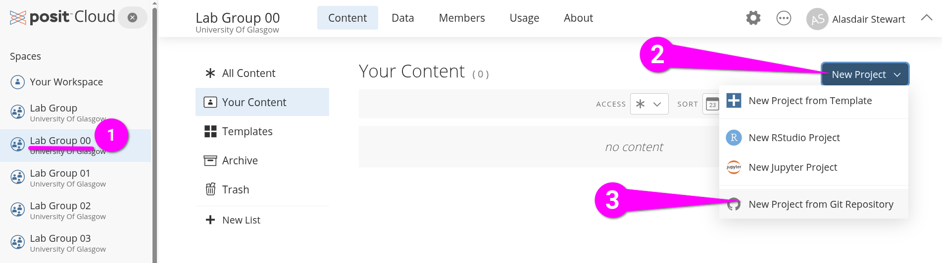 Create New Project From Git Repository