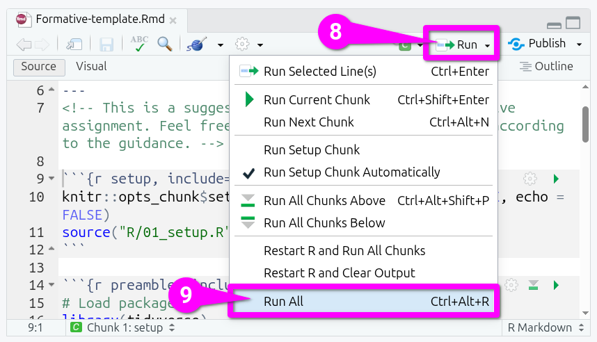 ‘Run All’ to install additional packages and run preamble code