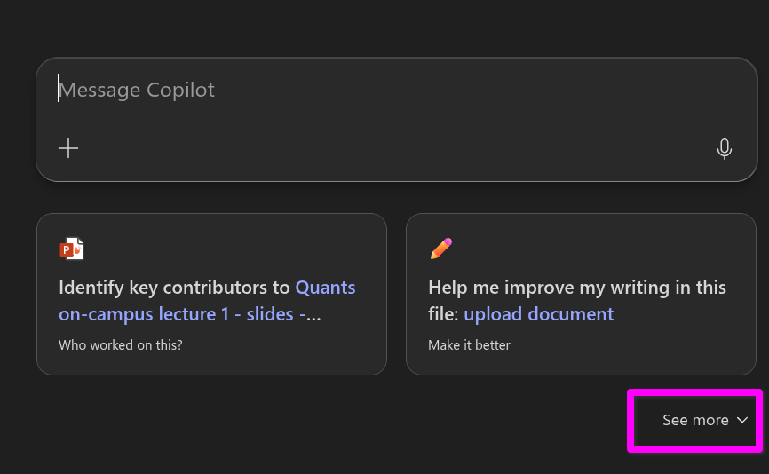 See more button in bottom-right in Copilot