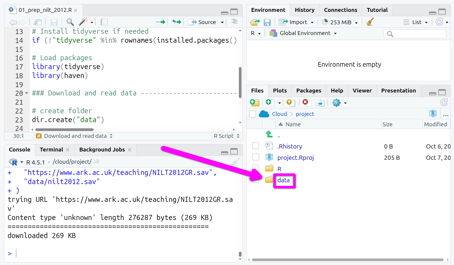 Click on the data folder