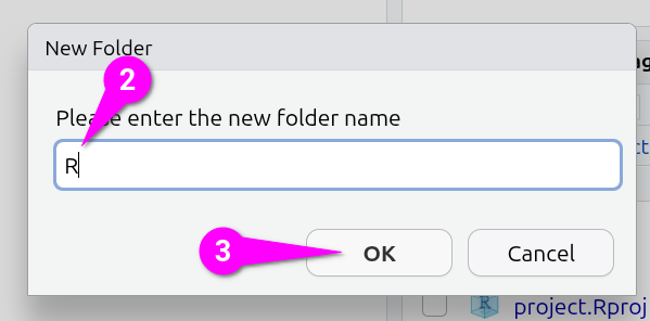 ‘New Folder’ dialog