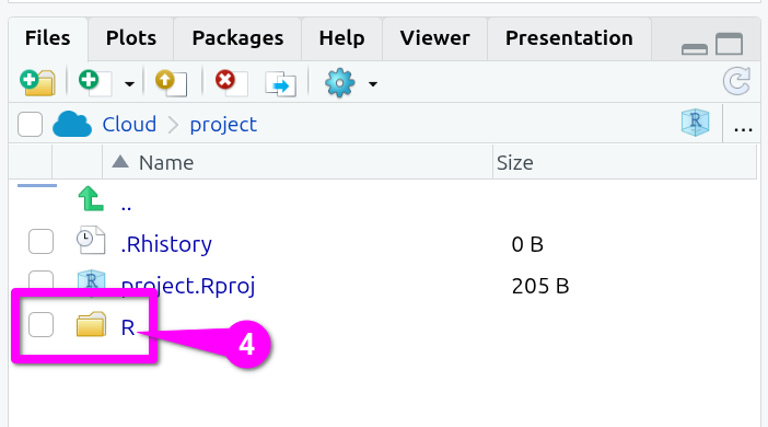 Navigate to the ‘R’ sub-folder