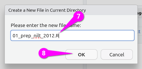 Create a New File in Current Directory dialog