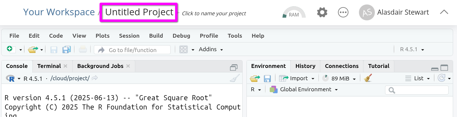 Click on ‘Untitled Project’ to give your project a name
