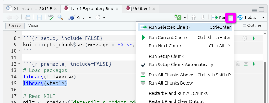 Run Selected Line(s).