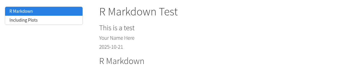 Knitted R Markdown document with toc