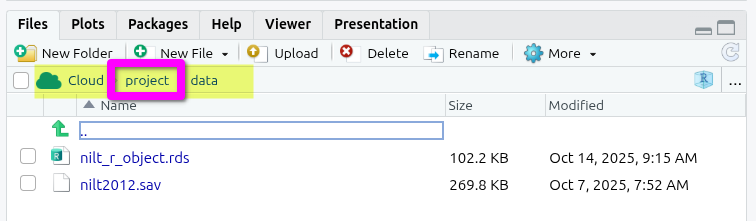 Files tab with folder path highlighted