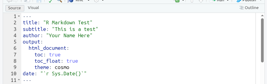 YAML Header with additional key value pairs