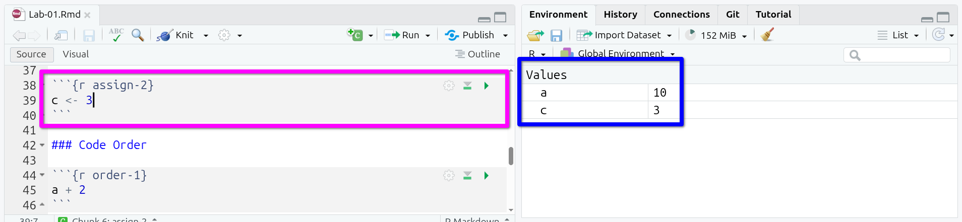 Value for ‘c’ in environment after running assign-2 code chunk