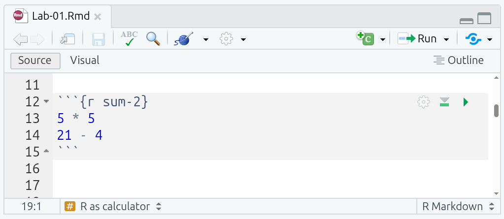Adding simple calculations to sum-2 code chunk